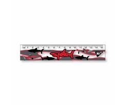 Лінійка Yes Shark 15 см прозора (370595)