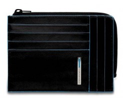Кредитница Piquadro BL SQUARE с монетницей на молнии с RFID защитой черная (PU1243B2R_N)