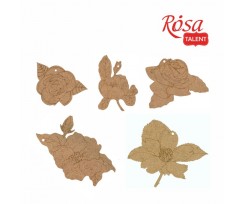 Набір заготовок для декорування ROSA TALENT кольорові ДВП 5 шт (2809015)