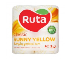 Туалетный бумагу Ruta Classic 2-х слойный 4 рулон желтый (rt.48835)