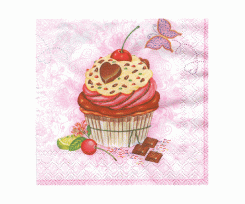 Декупажные салфетки МАКИ Пирожные №6 25x25 см 18.5 г / м2 20 шт (СLOG023401)