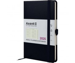 Щотижневик датований 2025 Axent Partner Strong 125x195 мм 192 сторінки чорний (8505-25-01-A)