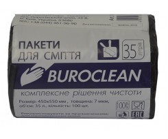 Пакеты для мусора BuroClean Eco 35 л 100 штук 7 мкм черные (10200021)