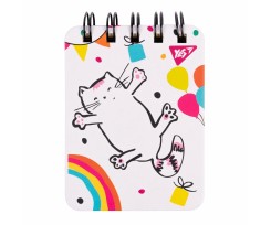 Блокнот на спирали YES Happy catА7 100 листов линия (681825)