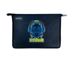 Папка на молнии Kite Cyber A4+ темно-синяя (K23-428-2)