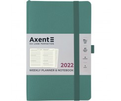 Щотижневик датований Axent Partner Soft Skin 2022 А5- 96 аркушів сіро-лазурний (8509-22-48-A)